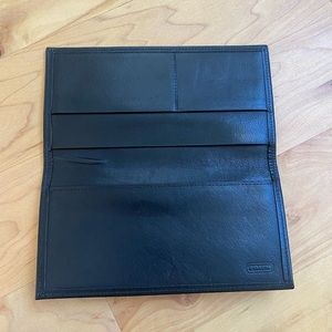 Coach Black Leather Checkbook Wallet